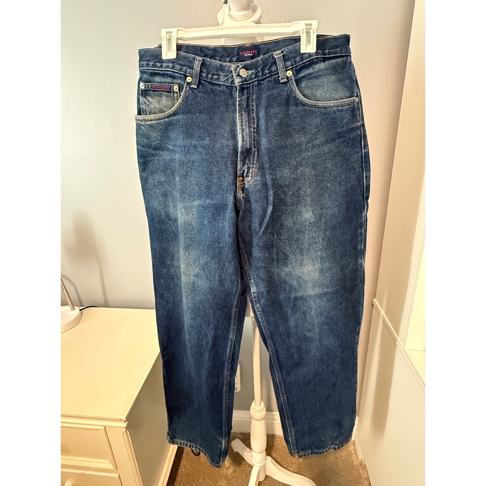 Tommy Jeans Mens Blue Denim Straight Leg Jeans 34x32